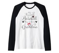Ma joueuse de baseball préférée m'appelle Grandma Baseball Heart Manche Raglan