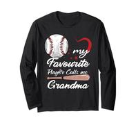 Ma joueuse préférée m'appelle Grand-mère Baseball Women Manche Longue