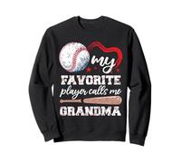 Ma joueuse préférée m'appelle Grand-mère Baseball Women Sweatshirt