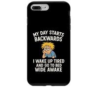 Ma journée Commence à recul, Je me réveille fatigué et Je Vais au lit éveillé Coque pour iPhone 7 Plus/8 Plus