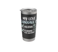 Ma langue d'amour est la planification de vacances et l'amateur de voyages Gobelet isotherme en acier inoxydable double paroi