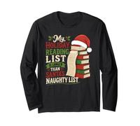 Ma liste de Lecture pour Les fêtes : Santa's Naughty Christmas Bookworm Manche Longue