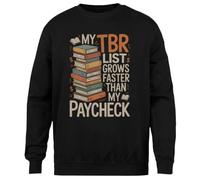Ma Liste De Livres À Lire S'allonge De Plus en Plus Vite Pull Noir Unisexe Ras du Cou sans Sexe Unisex Black Jumper Genderless Crewneck