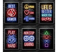 Ma Little Canv Affiche Gamer Décoration Murale - Gamer Poster, Deco Gaming, Affiche murale, Deco chambre | Sans Cadres 30x40cm (Non Stop Gaming)