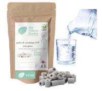 Ma Maison Durable | X100 Perles de Céramique EM® Grises | Filtre Purificateur 100% naturel Eau du Robinet| Billes de filtration naturelle Chlore Calcaire| Pour Pichet Carafe Gourde Fontaine Bouilloire