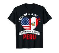 Ma Maison est aux États-Unis mais Mon cœur Vient du Pérou T-Shirt Graphique avec Valeur