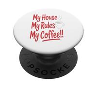 Ma Maison Mes Règles Mon Café Décoration Intérieure Caféine PopSockets PopGrip Adhésif