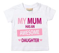 Ma maman est un superbe Fille T-shirt bébé tout-petit enfants Disponible en tailles 0-6 mois pour 14-15 ans diverses Couleurs Disponibles fête des mères blanc blanc 0-6 mois
