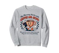 Ma matinée commence par un café et Jesus Retro Christian Sweatshirt
