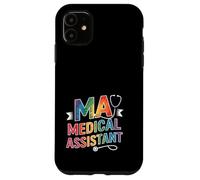 MA Medical Assistant Stéthoscope Arc-en-Ciel avec Dicton Amusant Coque pour iPhone 11