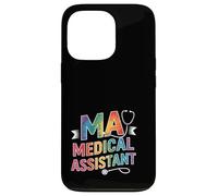 MA Medical Assistant Stéthoscope Arc-en-Ciel avec Dicton Amusant Coque pour iPhone 13 Pro