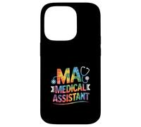 MA Medical Assistant Stéthoscope Arc-en-Ciel avec Dicton Amusant Coque pour iPhone 14 Pro