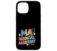 MA Medical Assistant Stéthoscope Arc-en-Ciel avec Dicton Amusant Coque pour iPhone 15
