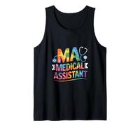 MA Medical Assistant Stéthoscope Arc-en-Ciel avec Dicton Amusant Débardeur