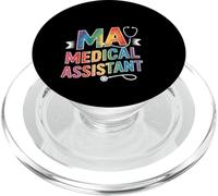 MA Medical Assistant Stéthoscope Arc-en-Ciel avec Dicton Amusant PopSockets PopGrip pour MagSafe