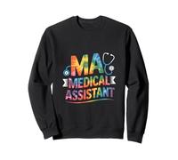 MA Medical Assistant Stéthoscope Arc-en-Ciel avec Dicton Amusant Sweatshirt