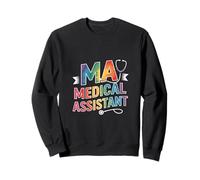 MA Medical Assistant Stéthoscope Arc-en-Ciel avec Dicton Amusant Sweatshirt