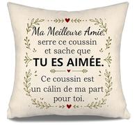 Ma Meilleure Amie Serre ce Coussin et sache Que tu ES aimée Housses de Coussin pour Femme Fille Meilleure Amie Cadeau d'Amitié pour Anniversaire Noël