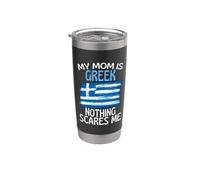 Ma mère est grecque Rien ne me fait peur drôle maman Gobelet isotherme en acier inoxydable double paroi