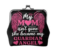 Ma mère n'est Pas Partie, Elle est devenue Mon Ange Gardien. Porte-Monnaie en Similicuir pour Femme avec Fermoir Baiser, Portefeuille Fonctionnel à Double Fermoir, Portefeuille Original pour Cadeau