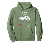 Ma Moto m'appelle Idée Cadeau Drôle pour Motard Motocross Sweat à Capuche, Unisexe pour Adultes, Vert Sauge, L