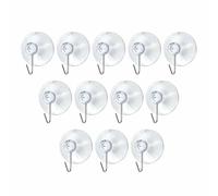 MA NASIR Lot de 12 crochets à ventouse solides en plastique transparent avec crochet en métal réutilisables pour fenêtre de cuisine, salle de bain, porte, couronne, mur, douche, porte-serviette,