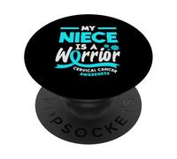 Ma nièce est Une guerrière Sensibilisation au Cancer du col de l'utérus PopSockets PopGrip Adhésif