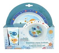 MA PETITE CARAPACE ENSEMBLE REPAS AVEC ASSIETTE PLATE Ø 22 CM, ASSIETTE CREUSE Ø 16 CM ET VERRE 220 ML POUR ENFANT