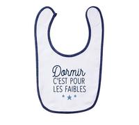 Ma Petite Tribu, Bavoir pour Bébé, DORMIR C'EST POUR LES FAIBLES 2, Bleu, Taille Unique