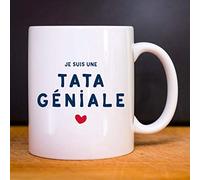 Ma petite tribu Mug Je suis Une Tata Géniale 2 Mpt - Mug céramique imprimé en France de la Marque