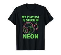 Ma Playlist est bloquée dans Un Design Musical rétro au néon T-Shirt