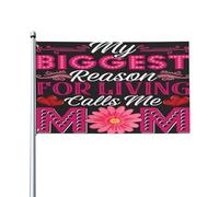 Ma plus grande raison de vivre m'appelle maman Drapeaux de la fête des mères 3 x 5 pieds Grande bannière de bienvenue Drapeau de jardin Drapeau de décoration extérieure pour maison Cour Cadeaux de fêt