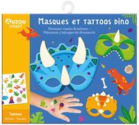 Auzou Pochette d'artiste - Masques et tattoos Dino - 4 masques + 20 tattoos