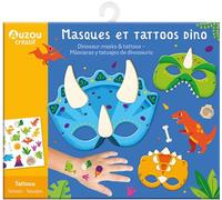 Ma pochette d'artiste - masques et tattoos dino 4 masques + 20 tattoos - Anna Clark - Auzou Éditions - Boîte ou accessoire - Jeux livres objets