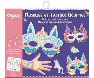 Ma pochette d'artiste - masques et tattoos licornes