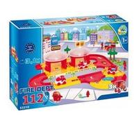 Ma premiere caserne des pompiers avec piste et parking + 3 camions de pompier - vehicules - jouet 1er age wader des 1 an - jeu enfant G