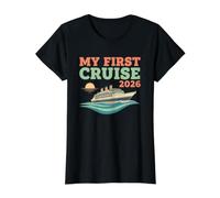 Ma première croisière 2026 T-Shirt Graphique avec Valeur, Femme, Noir, M