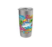 Ma première croisière 2027 Funny First Time Cruise Vacation 2027 Gobelet isotherme en acier inoxydable double paroi