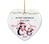 Ma Première en Tant Que Grande Sœur Décoration De Noël A Suspendre Céramique Pendentif De Noël avec Ficelle Ornement Suspendu pour Mariage Festival Fête