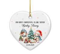 Ma Première en Tant Que Grande Sœur Pendentif De Noël Créatif Décoration De Noël A Suspendre Céramique Ornement Suspendu pour Mariage Maison Jardin