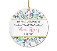 Ma Première en Tant Que Maman Ornement Suspendu avec Ficelle Décoration De Noël A Suspendre Créatif Pendentif De Noël pour Mariage Maison Jardin