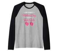 Ma première fête des mères Jumelles Filles Maman Manche Raglan