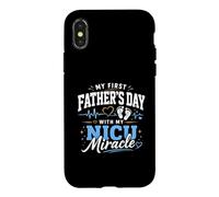 Ma première fête des pères avec Mon Miracle de l'unité néonatale des Soins intensifs Coque pour iPhone X/XS