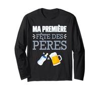 Ma Première Fête des Pères Humour Papa Bébé Biberon Bière Manche Longue