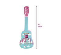 Lexibook Guitare acoustique Ma première guitare Licorne en bois – 6 cordes nylon 53 cm Rose/Bleu