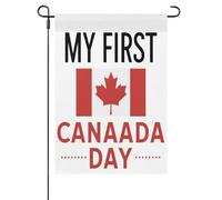 Ma Première Journée Au Canada Drapeaux Avec Œillets Drapeaux De Jardin Double Face Drapeau De Cour Pour Dortoirs Plage Vacances 30X45cm