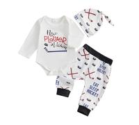 Ma première saison de hockey pour bébé garçon Tenues nouveau joueur en ville body pantalon de jogging de hockey sur glace chapeau mignon 3 pièces nouveau-né vêtements d'automne bienvenue maison 3 6 12