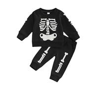 Ma première tenue de bébé d'Halloween, ensemble de pantalon imprimé d'Halloween, ensemble de pantalon pour Halloween Pantalons Ensembles de tenues pour chemise noire 152, Noir , 12-18 mois