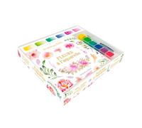 Collectif – Ma p'tite palette : fleurs – Coffret : palette, 10 planches prêtes-à-peindre, pinceau
