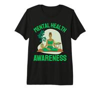 Ma santé mentale Compte Mois de Sensibilisation à la santé mentale Vert T-Shirt Haut de Gamme